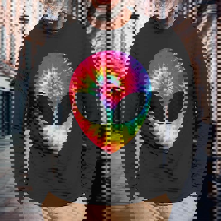 宇宙人 エイリアン Ufo ヒッピー タイダイ 長袖Tシャツ 高齢者への贈り物