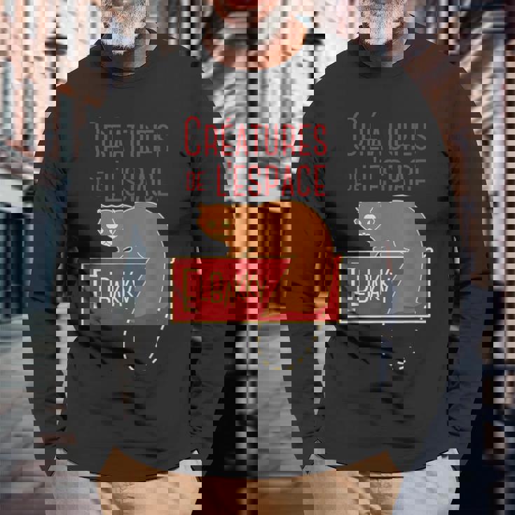 宇宙動物エルバッキー 長袖Tシャツ 高齢者への贈り物