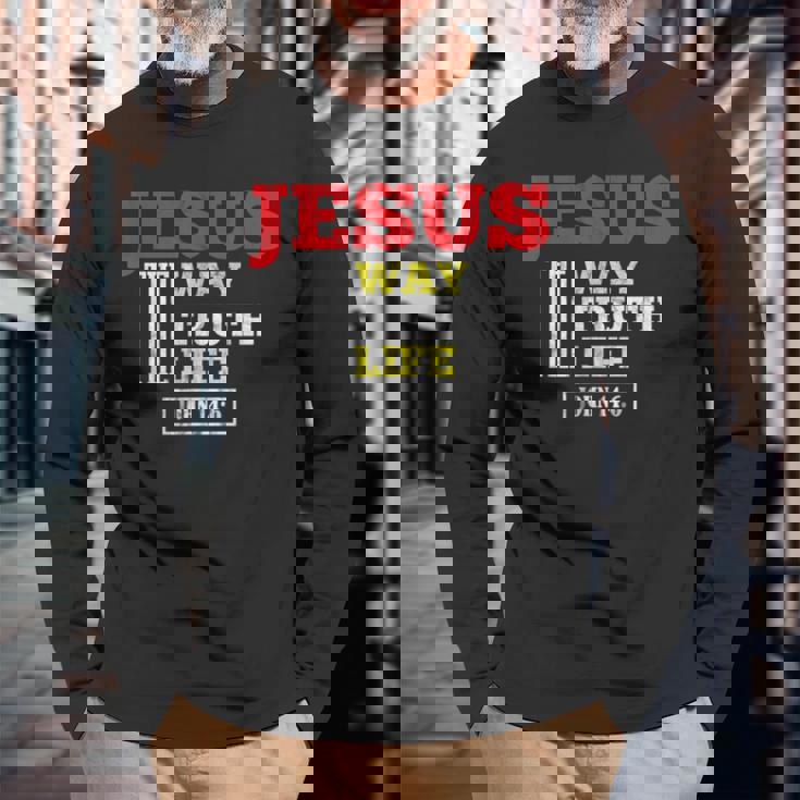 宗教信仰の信仰のためのキリスト教の聖句 長袖Tシャツ 高齢者への贈り物