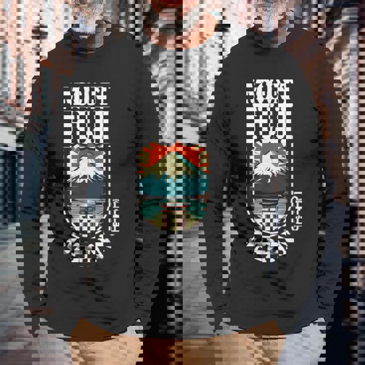 富士山 日本 富士山 富士山 日本の漢字 お土産 長袖Tシャツ 高齢者への贈り物