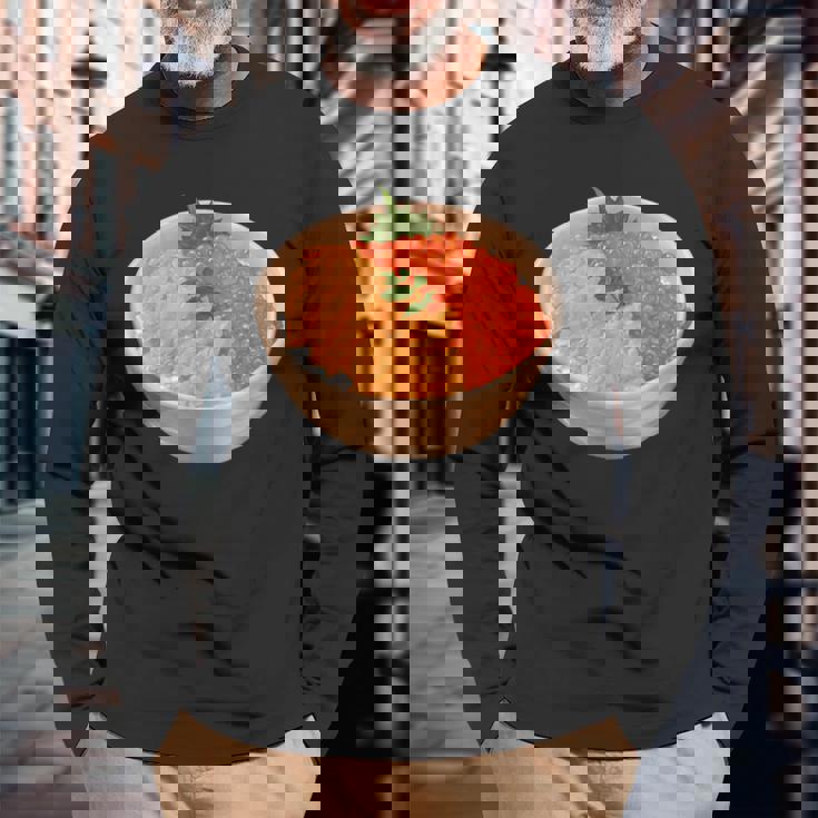 寿司ユニ いくらどんぶり 丼 和食 長袖Tシャツ 高齢者への贈り物