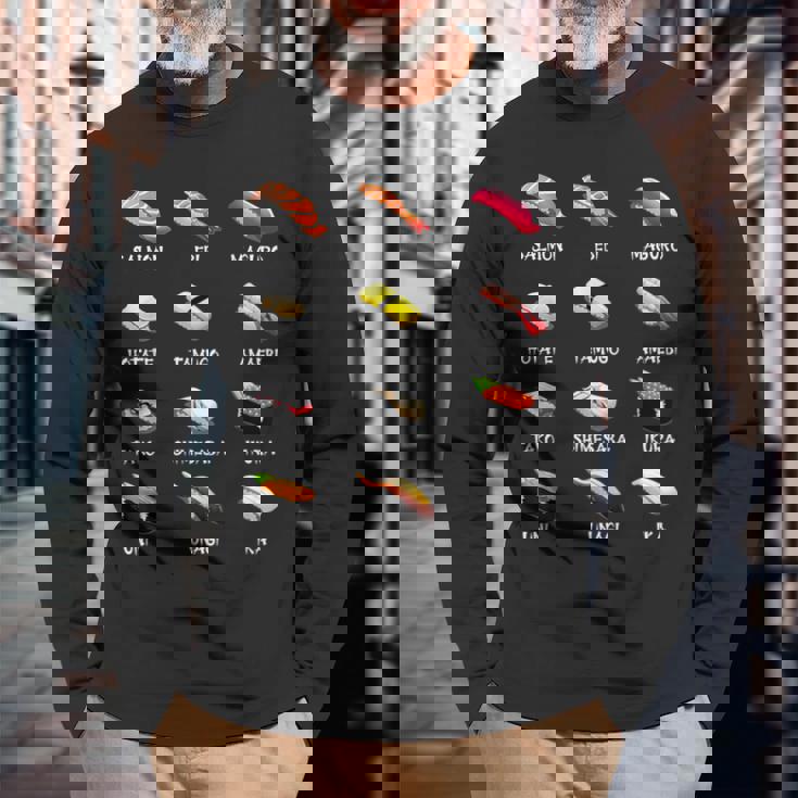 寿司料理日本料理カワイイギフト 長袖Tシャツ 高齢者への贈り物