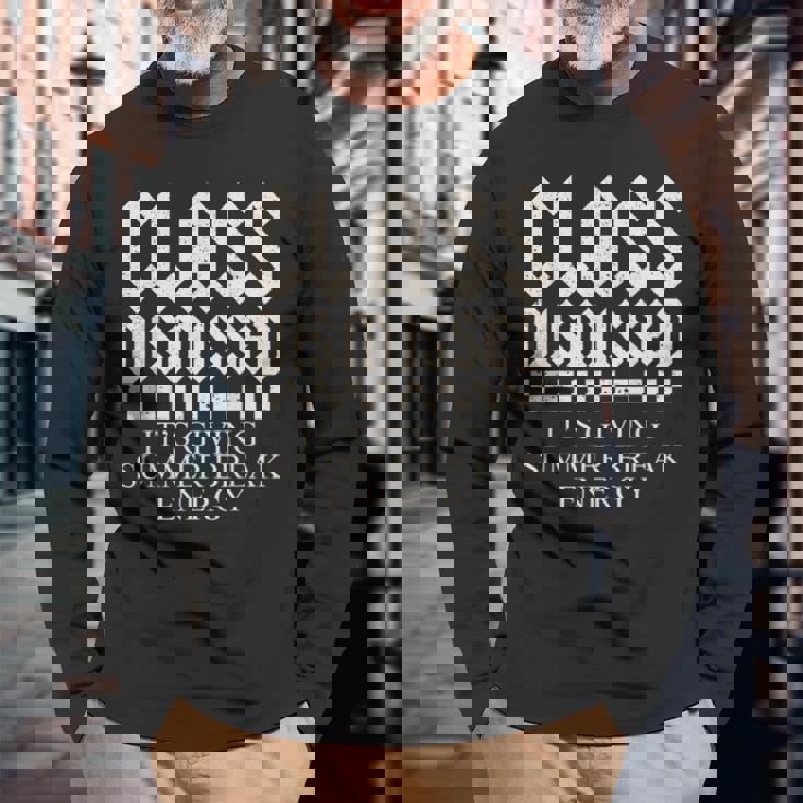 年末の先生は夏休みのエネルギーを与えています 長袖Tシャツ 高齢者への贈り物