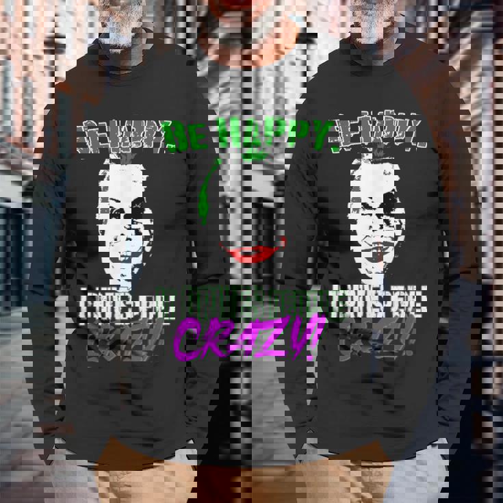 幸せになろう！ 長袖Tシャツ 高齢者への贈り物