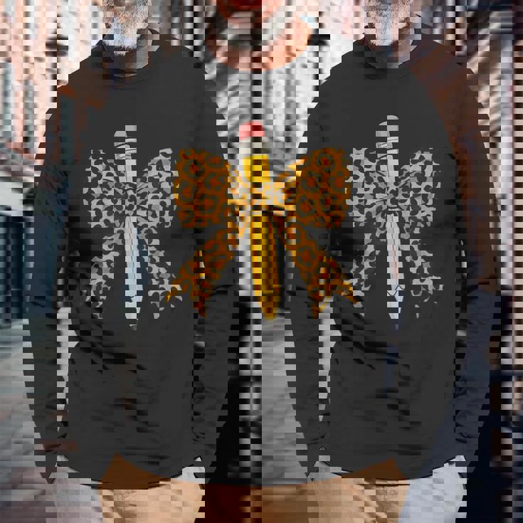 弓鉛筆 ヒョウ柄 初日 新学期 長袖Tシャツ 高齢者への贈り物