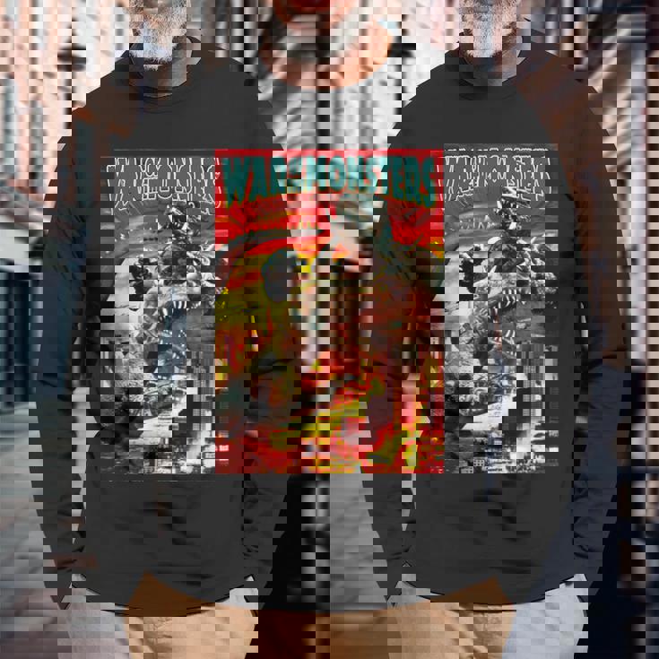 怪獣戦争 怪獣ホラー 長袖Tシャツ 高齢者への贈り物