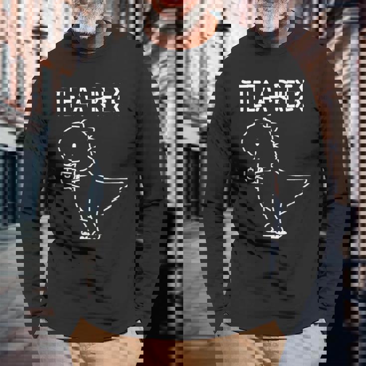 恐竜 駄洒落 ティーレックス おもしろい ジョーク 皮肉 長袖Tシャツ 高齢者への贈り物
