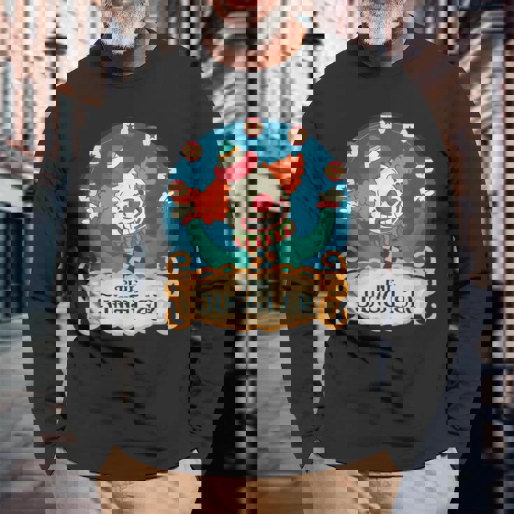 愉快なピエロ ジャグリングボール ジャグラー プロ仕様 ジャグラー 長袖Tシャツ 高齢者への贈り物