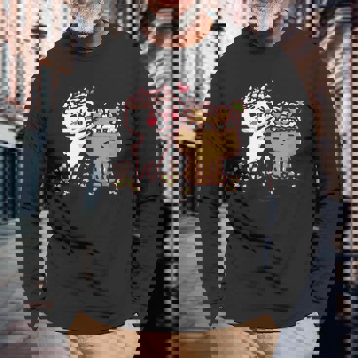 愛しすぎて大好きすぎる。 お花の冠 長袖Tシャツ 高齢者への贈り物