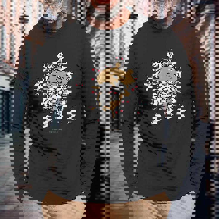 愛しすぎて大好きすぎる。にゃんこいっぱい 長袖Tシャツ 高齢者への贈り物