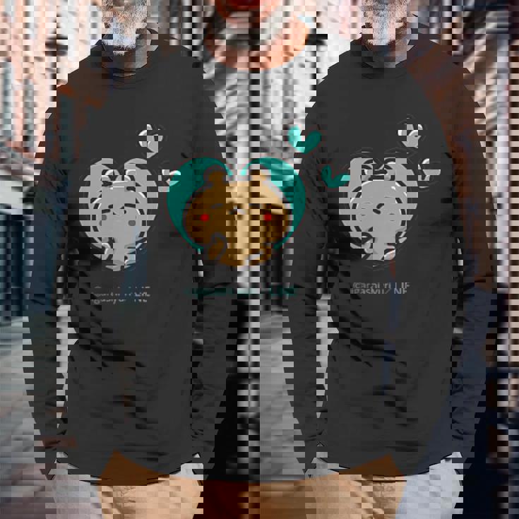 愛しすぎて大好きすぎる。ペアデザイン２くま 長袖Tシャツ 高齢者への贈り物