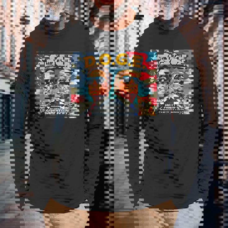 政府効率省 イーロン・マスク・ドナルド・トランプ 長袖Tシャツ 高齢者への贈り物