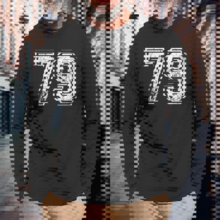 数字 79 ヴィンテージ 1979 誕生日 ヴィンテージ風 長袖Tシャツ 高齢者への贈り物