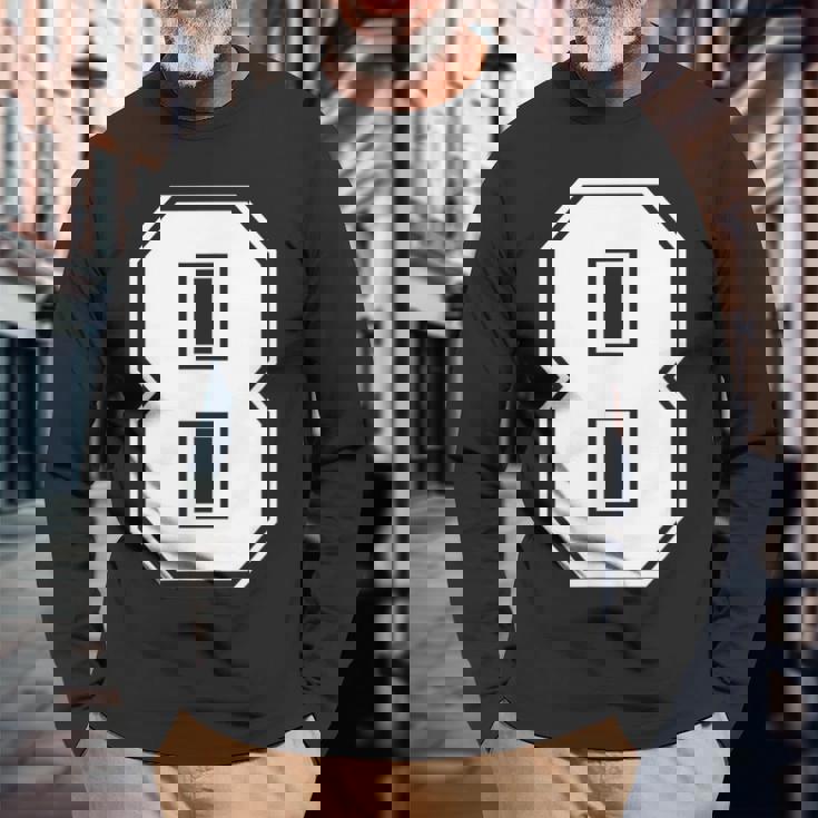 数字 8 スポーツジャージ ラッキーナンバー 長袖Tシャツ 高齢者への贈り物