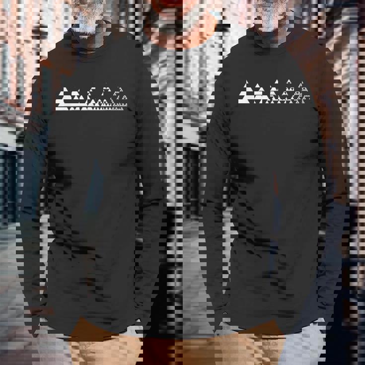 数学シェルピンスキーの三角形フラクタル幾何学数学 長袖Tシャツ 高齢者への贈り物