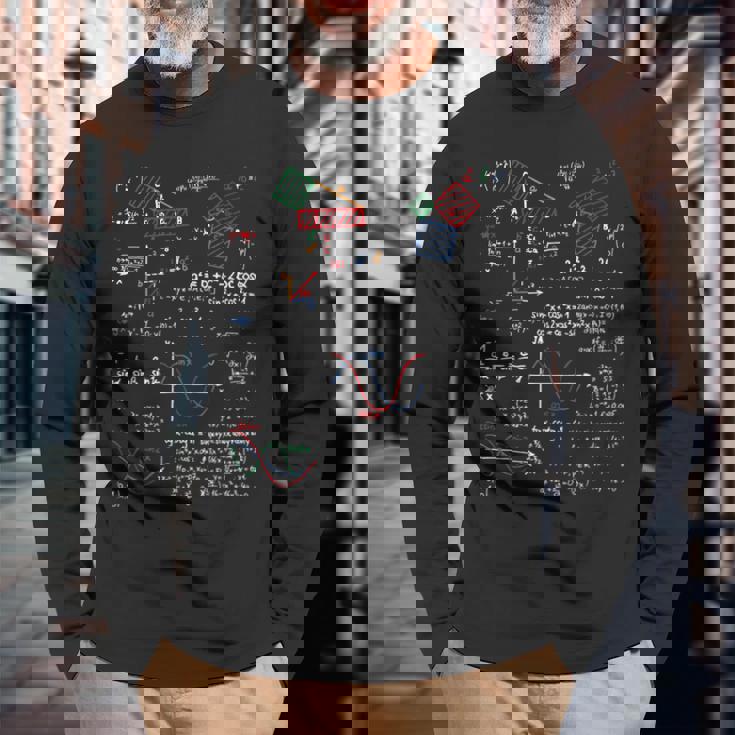 数学教師科学大学学校ギフトオタク主要数学 長袖Tシャツ 高齢者への贈り物