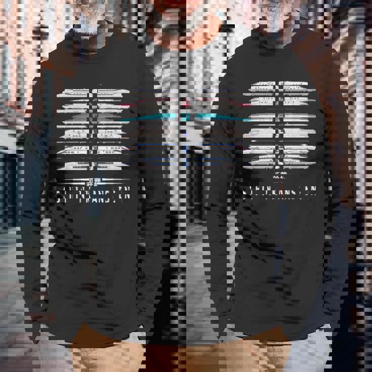 新幹線 新幹線 6パックシリーズ 日本語漢字 日本 長袖Tシャツ 高齢者への贈り物