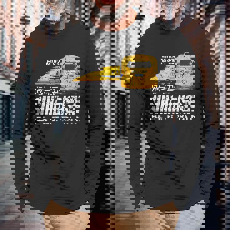 新幹線 ドクターイエロー 新幹線 日本語漢字 日本扇子 長袖Tシャツ 高齢者への贈り物