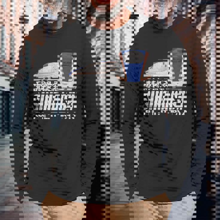 新幹線 新幹線 日本の漢字 日本 レール電車 ファン 長袖Tシャツ 高齢者への贈り物