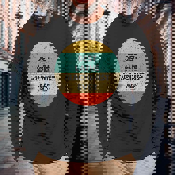 旋盤機械工シャツ 長袖Tシャツ 高齢者への贈り物