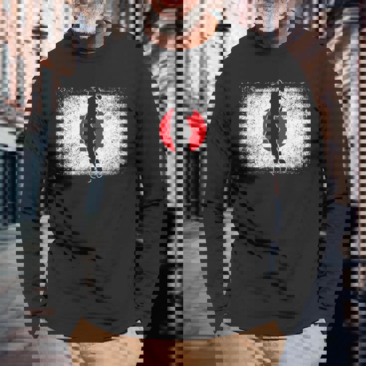 日本 日の丸ゴルフ選手 ゴルファー 長袖Tシャツ 高齢者への贈り物