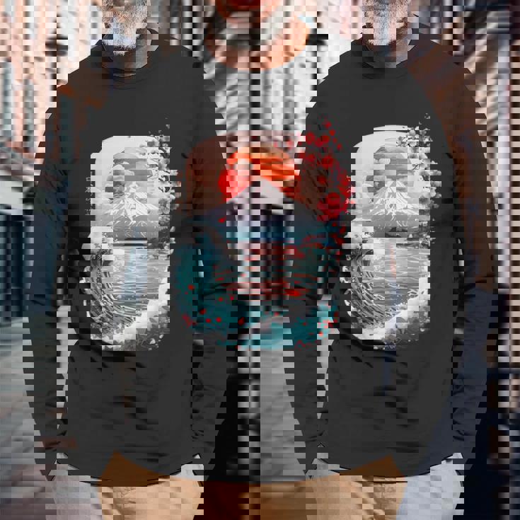 日本の 精神 で 90年代 の レトロ な雰囲気 の ヴェイパーウェイヴ 原宿 の 美学 長袖Tシャツ 高齢者への贈り物