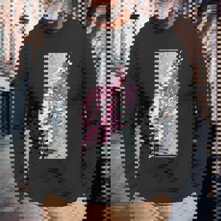 日本の手裏剣 アニメ 長袖Tシャツ 高齢者への贈り物