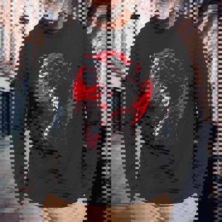 日本の芸者 死神 オタクゴス アニメ アート ファッション 2 長袖Tシャツ 高齢者への贈り物