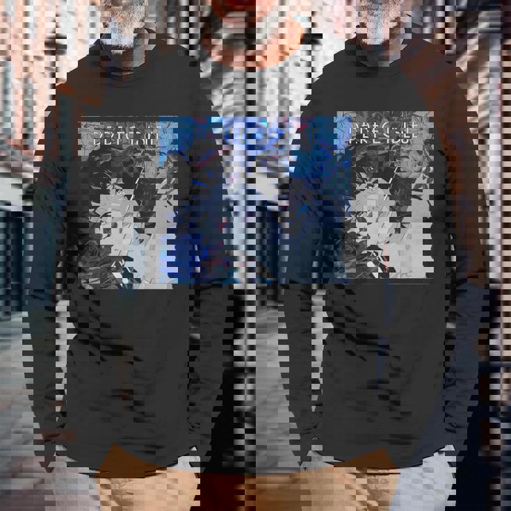 日本アニメ ガール パーフェクトブルー 長袖Tシャツ 高齢者への贈り物