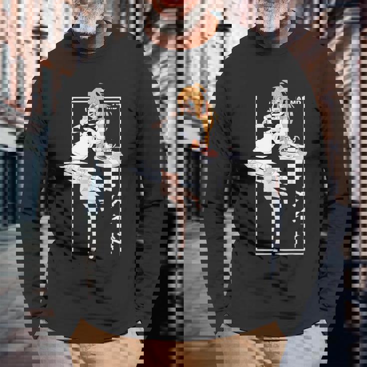 日本アニメメイド漢字オタク 長袖Tシャツ 高齢者への贈り物