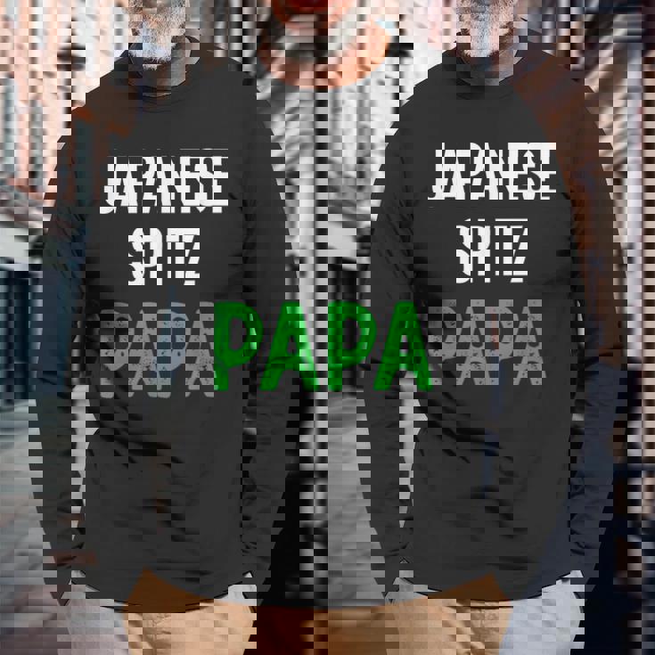 日本スピッツパパ 長袖Tシャツ 高齢者への贈り物