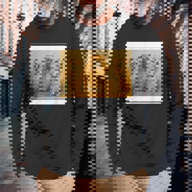 日本ブルドッグファミリー 長袖Tシャツ 高齢者への贈り物