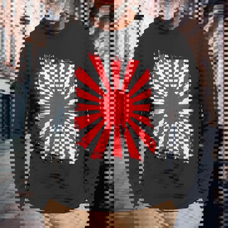 日本戦争旗 日本中道 日本国旗 長袖Tシャツ 高齢者への贈り物