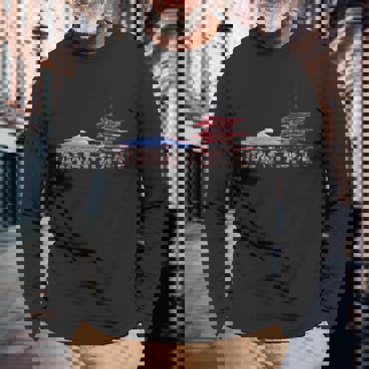 日本東京 富士山 赤 チュレイト パゴダ お土産 長袖Tシャツ 高齢者への贈り物