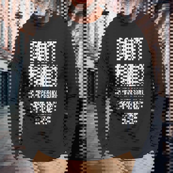 暗号学エキスパート 長袖Tシャツ 高齢者への贈り物