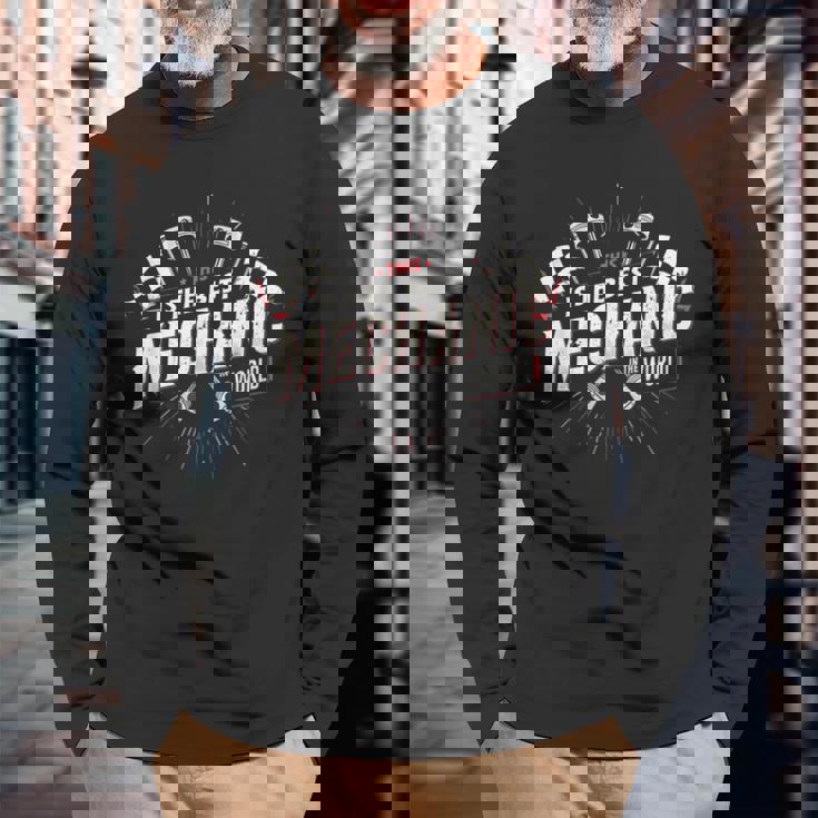 最高のメカニック修理 長袖Tシャツ 高齢者への贈り物