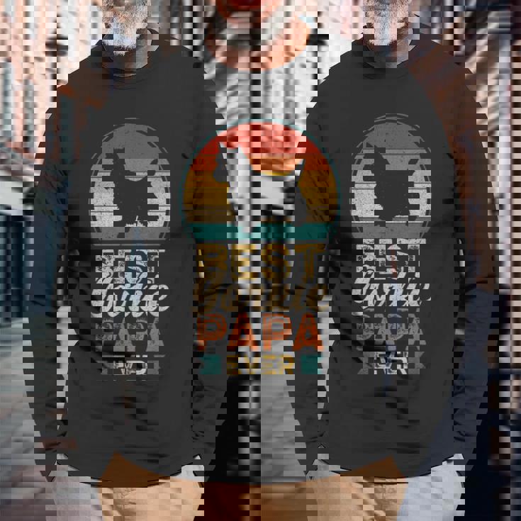 最高のヨーキーパパ ヨークシャー・テリア 長袖Tシャツ 高齢者への贈り物