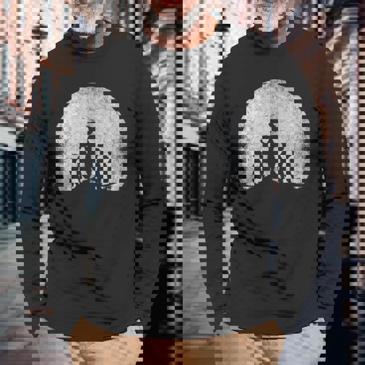 月かわいいミーアキャット 長袖Tシャツ 高齢者への贈り物