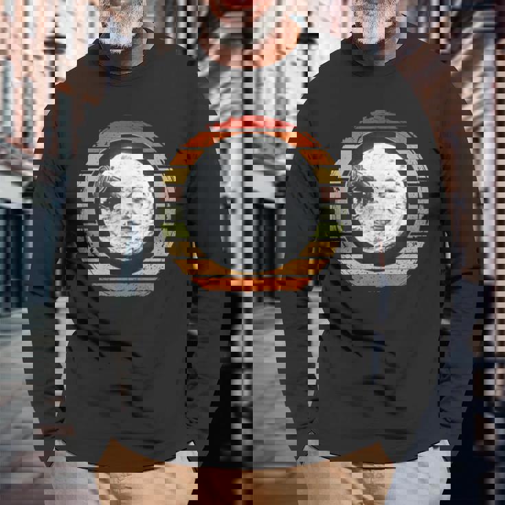 月世界旅行、古典映画、ル・ヴォヤージュ・ダン・ラルーン、月 長袖Tシャツ 高齢者への贈り物