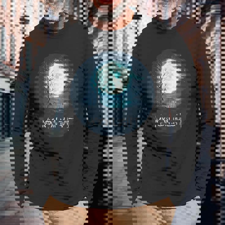 月光愛好家のための素晴らしい夜の服。 長袖Tシャツ 高齢者への贈り物