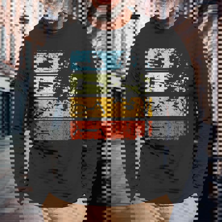 木こり ヴィンテージ チェーンソー 森林労働者 森林 長袖Tシャツ 高齢者への贈り物