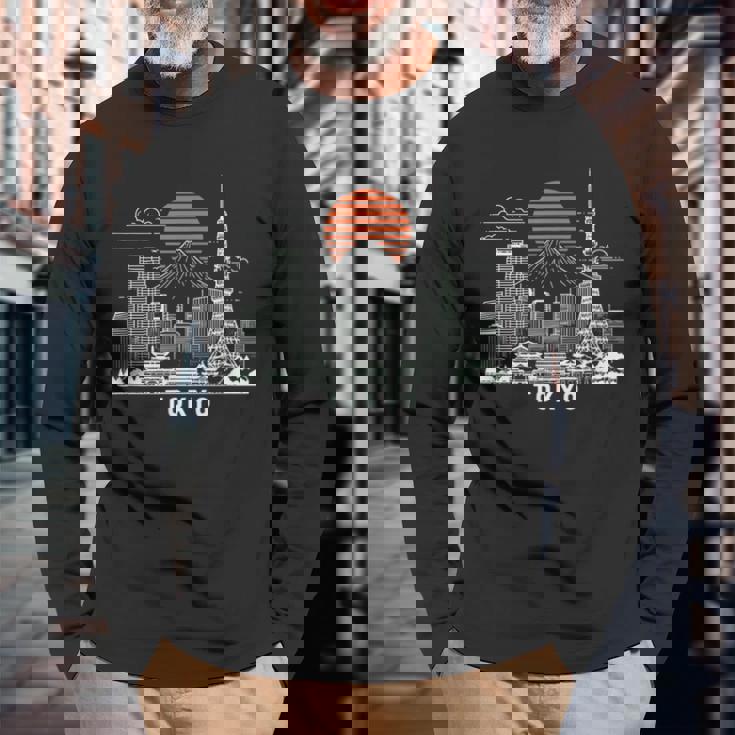 東京スカイライン 日本 富士山 ランドマーク 東京タワー お土産 長袖Tシャツ 高齢者への贈り物