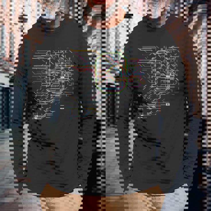 東京電車線路チャートユニセックス親子ペア 長袖Tシャツ 高齢者への贈り物