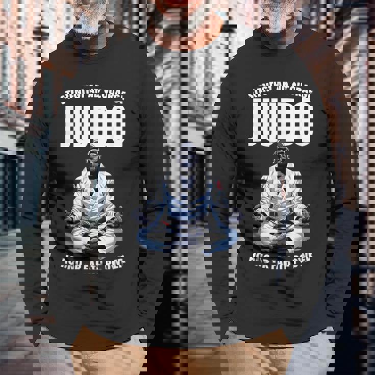 柔道ゴリラ 長袖Tシャツ 高齢者への贈り物