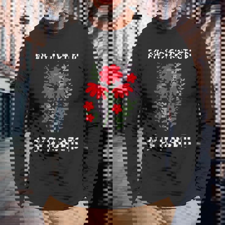 植物に気を取られがち 水やり 庭 鉢 ガーデナー 長袖Tシャツ 高齢者への贈り物