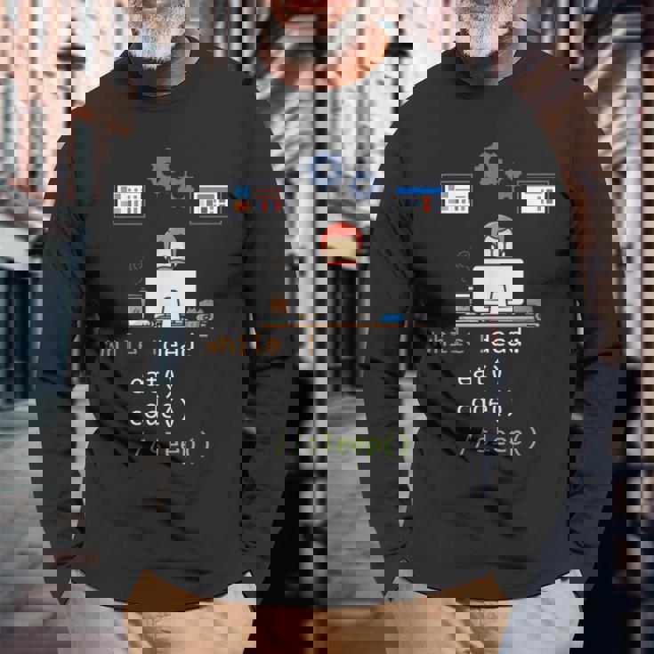 楽しいプログラミングpython Javascript Cコーディング 長袖Tシャツ 高齢者への贈り物