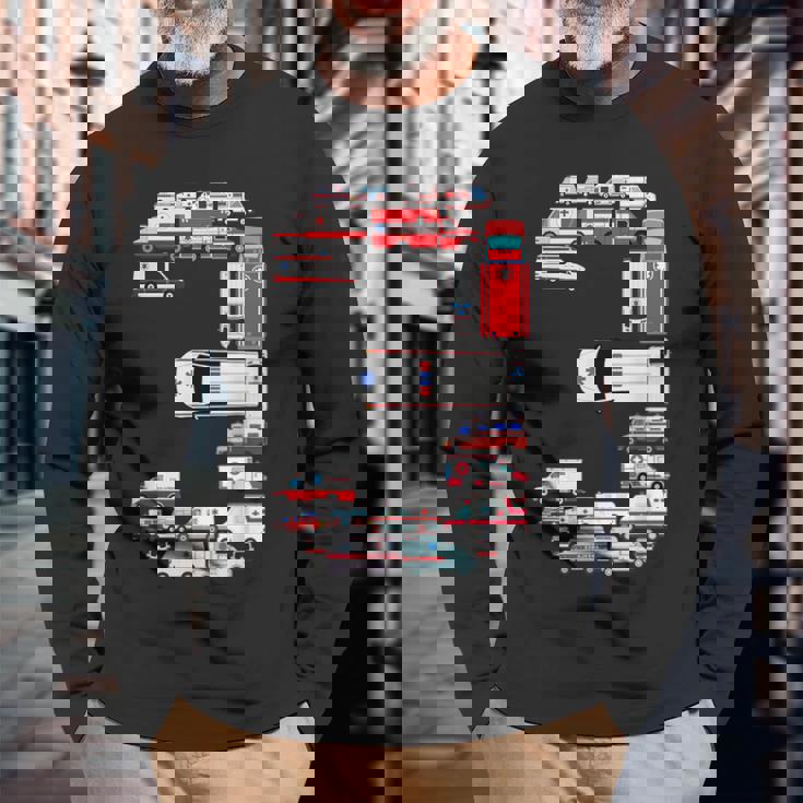 楽しい救急車 3歳の誕生日パーティー 男の子 3歳服 長袖Tシャツ 高齢者への贈り物