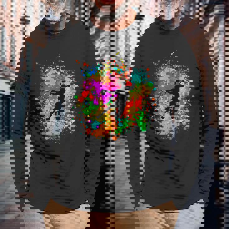 樹脂ボール付きのクールなハンドボールプレーヤー 長袖Tシャツ 高齢者への贈り物