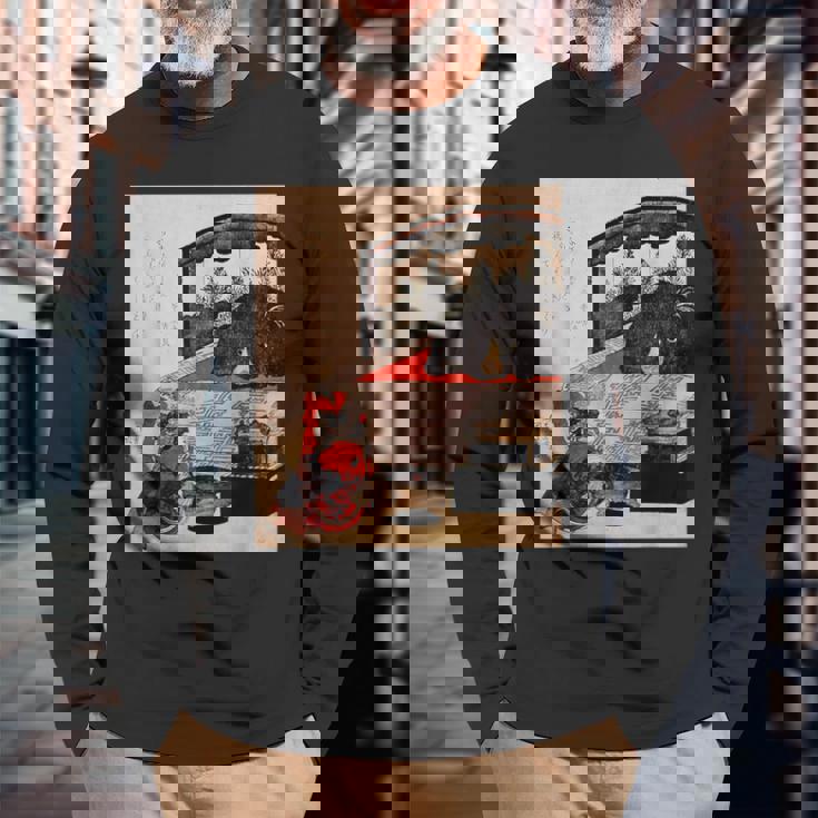 歌川国芳 訓練中の遊女 長袖Tシャツ 高齢者への贈り物