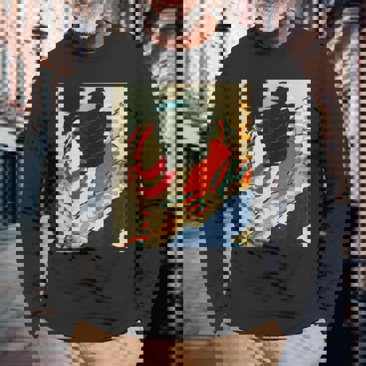 歌舞伎 かぶき 役者 日本美術 浮世絵 役者絵 名取春仙 七世松本幸四郎 梅王 長袖Tシャツ 高齢者への贈り物